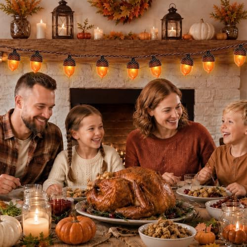 Fall Lights Battery Operated, 11.48 FT 20 LED Fall String Lights with 3D Acorns LED Autumn Lights with Timer 8 Modes Waterproof for Autumn Thanksgiving Halloween Indoor Outdoor Fall Decorations - Image 7