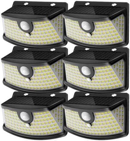 Aootek Solar Motion Sensor Lights Outdoor 120 LEDs, Black, 6 Pack by Lightupeveryconer