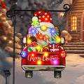 12x18 Lighted Christmas Dwarf Garden Flag, 8 Modes Solar LED by Bringingjoytoyourhomelife
