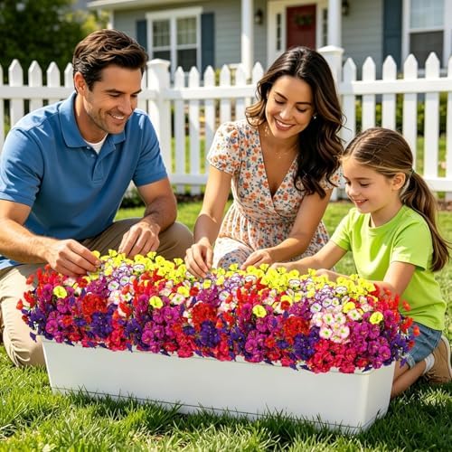 Artificial Faux Flowers for Outdoor, 12 Bundles UV Resistant Silk Morning Glory Flowers for Planter, Realistic Fake Flower Plants for Home Outside Porch Garden Spring Summer Decoration - Image 6