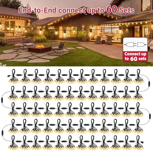 LAMPHOME LED Outdoor String Light, 26Feet Patio Lights with 12+1Edison Shatterproof Bulbs(1Spare), UL Waterproof Outside Lights connectable Dimmable for Backyard Porch Decor,Warm White - Image 6