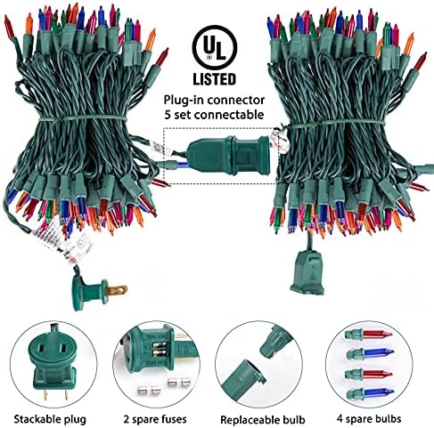 Minetom Clear Christmas Lights 2 Pack 20 Feet 100 Counts Multicolor - Image 5