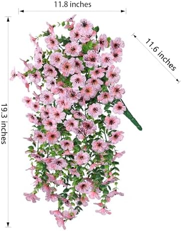 HyeFlora Artificial Flowers for Outdoors Decoration, 2Pcs Pink Fake Hanging Spring Summer Decor, Lifelike Plants, UV & Fading Resistant Flower for Porch Patio Balcony Planter Yard Home Garden - Image 4