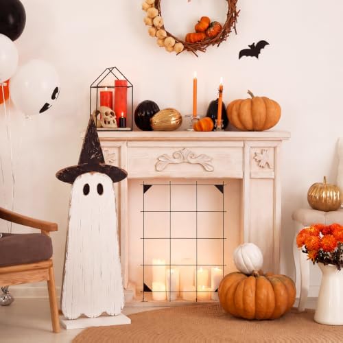 Novabright 30.2 H Halloween Witch Ghost Porch Sign Standing Wooden Decor - Image 6