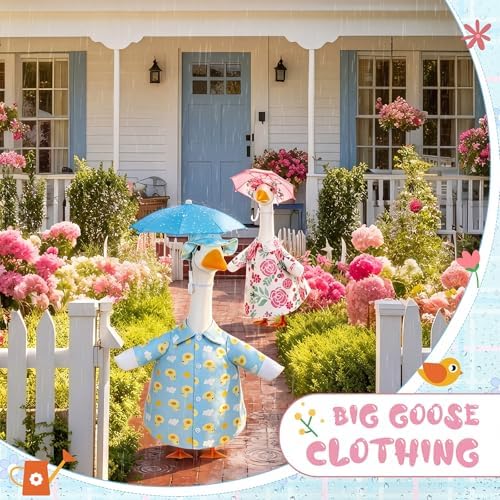 2 Set Summer Porch Goose Outfit,Blue Pink,23 Inches,Stylish - Image 5