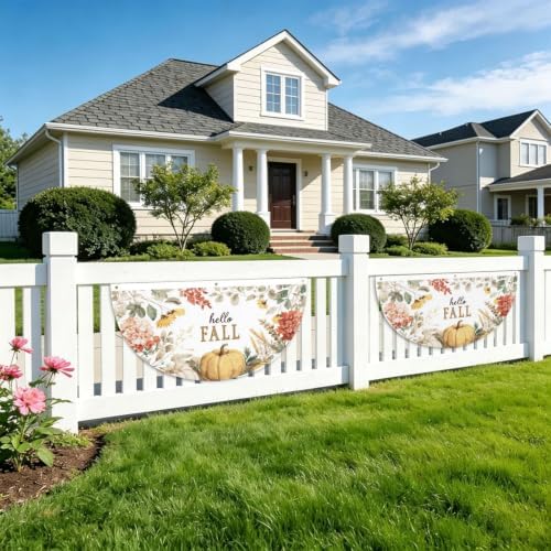 Fall Thanksgiving Semicircular Hanging Decorative Bunting Flag 2pcs - Image 5