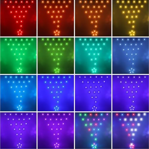 (New) Christmas Curtain Lights, RGB Remote Control Christmas Lights, 218 LED 13.8FT Outdoor String Lights with 12 Star Drops 8 Modes Waterproof for New Year, Eaves, Fence, Balcony, Railing Decor - Image 4