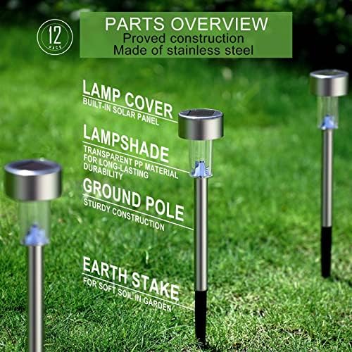 Solar Lights Outdoor Waterproof, Solar Garden Lights, Warm White, 12Pack - Image 2