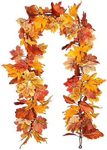 Fall Garland Maple Leaf, 2 Pack 5.9Ft/Piece Hanging Vine Artificial Autumn Foliage Garland Thanksgiving Decor for Home Wedding Fireplace Party Christmas - Image 7