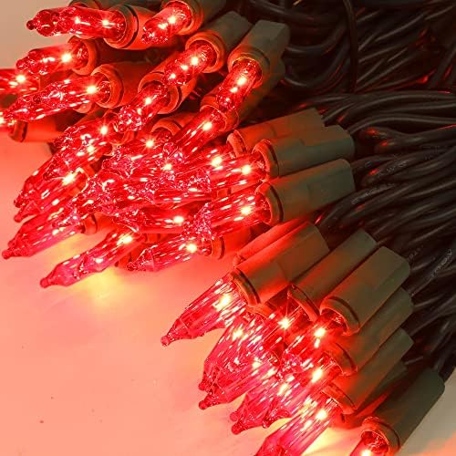LJLNION 3 Sets Valentines Lights, 150 Count 33 FT Each Mini String Lights, Green Wire Fairy Light, 120V UL Certified Connectable Christmas Tree Light for Holiday Winter Patio Party Outdoor Decor, Red - Image 2
