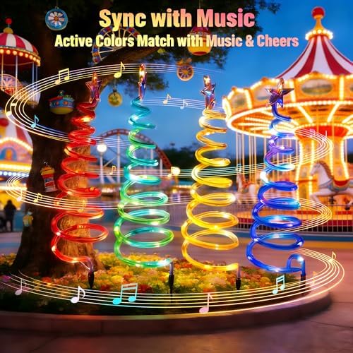 4 Pack Christmas Pathway Lights Outdoor, Spiral Christmas Tree Path Lights, Waterproof Yard Decorations, Spiral Lighted Christmas Tree Lights for Pathway, Patio, Backyard, Garden, Party Holiday Decor - Image 3
