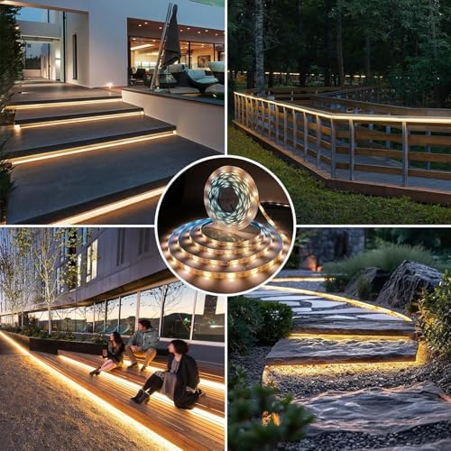Solar LED Strip Lights Outdoor for Stair, Step, Sign, Driveway, 3000K 20FT - Image 6