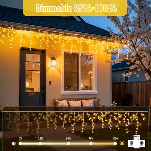 JMEXSUSS Icicle Lights for Outside, 400 LED 38.8FT (Pack of 2) - Image 4
