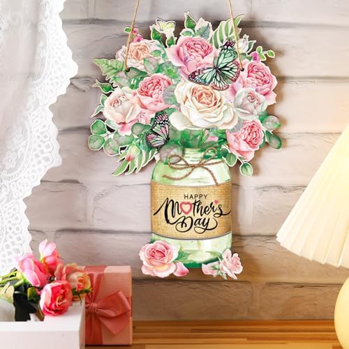 Spiareal Happy Mother's Day Fall Porch Decor, Wooden Welcome Sign - Image 4