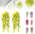 Artificial Flowers for Outdoors Fake Morning Glory Hanging Flower Decoration, 2 Pcs Realistic Faux Plants Petunias Trailing Vines, Spring Summer Decor for Porch Patio Balcony Planter Yard(Yellow) by BloomwithJoy
