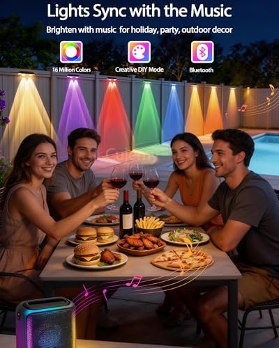 Outdoor Fence Lights 8 Pack, 50ft Smart RGB Outdoor Lights, APP - Image 5