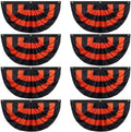 Newwiee 8 Pcs Flag Bunting Black Orange Halloween Bunting Half Fan Hanging Pleated Flag Banner with 3 Grommets 3 x 1.5 ft for Halloween Indoor Outdoor House Holiday Yard Decorations Party by Newwiee