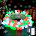 JMEXSUSS 33ft 100 LED Globe Red White and Green Christmas String Lights by JMEXSUSS