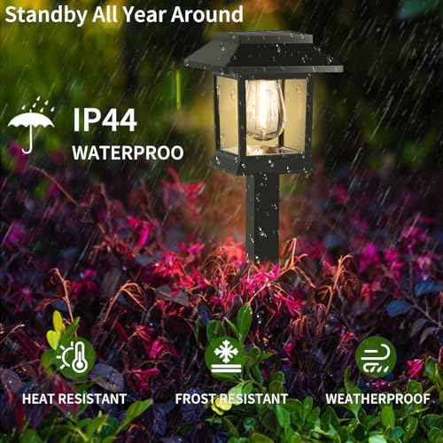 Greluna Solar Lights Outdoor, 6 Pack Waterproof Auto On/Off Solar Pathway Lights for Garden, Landscape, Path, Yard, Patio, Driveway, Walkway Decor - Image 3
