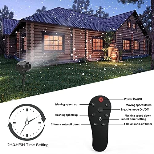 Halloween Snowfall Projector Lights,Christmas Indoor Outdoor Holiday Lights with Remote Control White Snow for Halloween Xmas Party Wedding Garden Landscape Decoration（Snow Spots） - Image 3