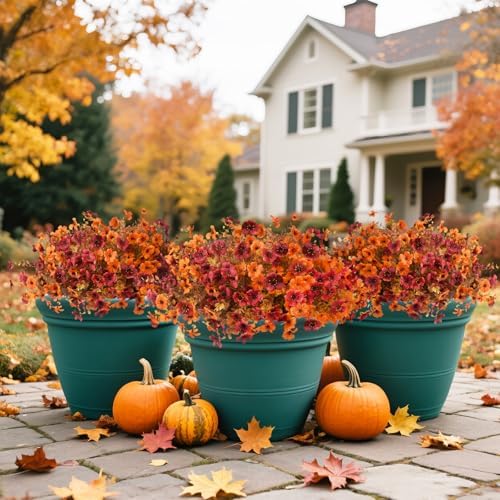 INQCMY Artificial Fake Fall Plants Flowers for Outdoor Outside Decoration - Image 4