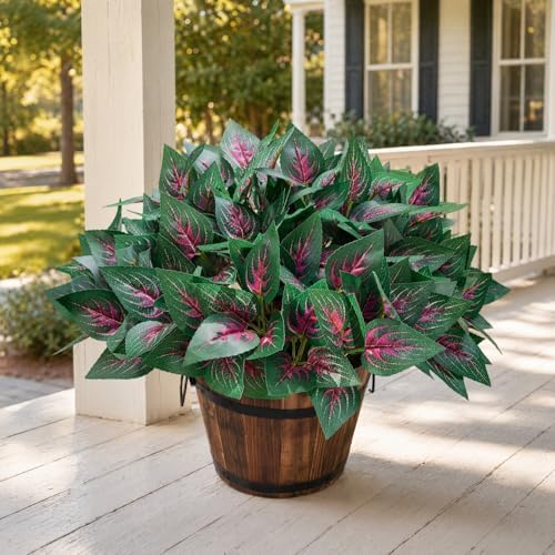 Artificial Plants Faux Coleus Greenery for Outdoor Outside Porch Planters - Image 2