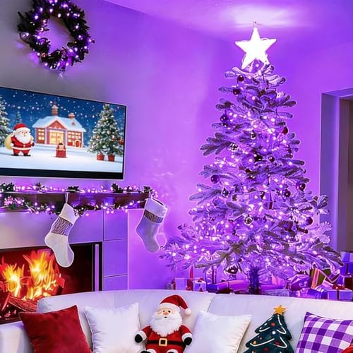LAMPHOME Purple Halloween Lights, 21.6FT100 LED Halloween String Lights, Waterproof & Connectable Mini Christmas Light, Plug in for Indoor Outdoor Holiday Christmas Party Bedroom Decorations - Image 7