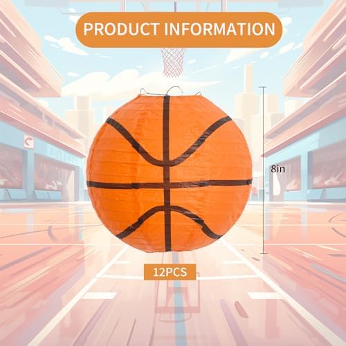 BEISHIDA 8 Inch Basketball Paper Lanterns Hanging Round Chinese Lantern - Image 2