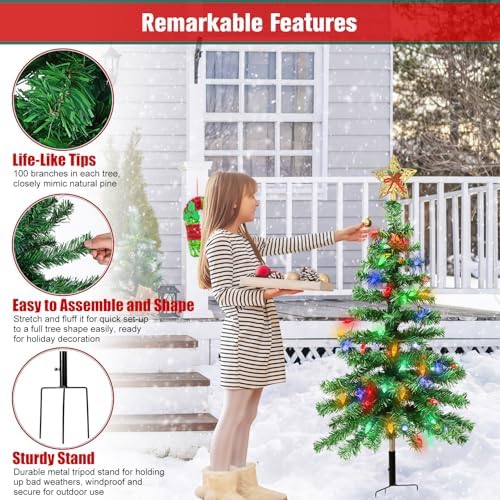 Solar Christmas Trees Lights Outdoor, Solar Powered Xmas Tree Stake Outside - Image 5