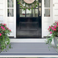 IOHOUZE 2.3x3.6 Striped Outdoor Doormat, Washable Door Rug, Navy White by iOhouze