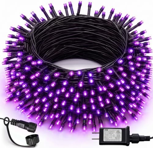 DAZZLE BRIGHT Halloween 300 LED String Lights, 100FT Connectable String Lights with 8 Lighting Modes, Halloween Decorations for Party Carnival Supplies, Indoor Outdoor Yard Garden Decor (Purple) by DazzleBright