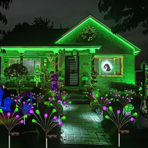 OZS 6Pack 48LED Solar Firefly Halloween Lights Outdoor for Party Decor - Image 2