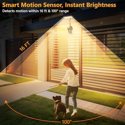 Clip On Solar Motion Lights Outdoor,360°Rotatable Fence Lights(1Pack,3000K) - Image 5