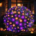 LED Halloween Net Lights Outdoor, UL Certified, 144LED 6ftx6ft, Black Wire Connectable Waterproof Mesh Light for Party, Yard, Shrubs and Bushes Decorations (Orange and Purple) by YGTCHNG