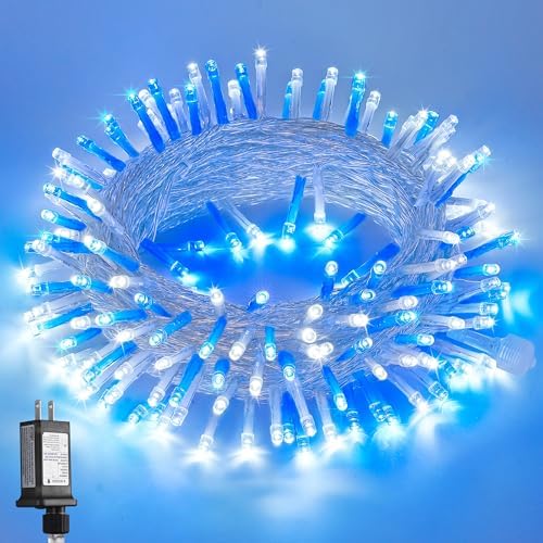 JMEXSUSS Blue and White String Lights Indoor, 200 LED Classroom Lights by JMEXSUSS