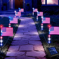 4th of July Decorations Solar American Flag Lights, 8 Pack USA Flags Garden Lights with 8 Lighting Modes, Waterproof Solar Flag Patriotic Lights for Independence Day 250th Anniversary (Blue - Flag) by Strackvial