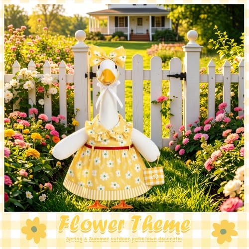 23 in Summer Porch Goose Outfit with Basket for Lawn Decor - Image 6