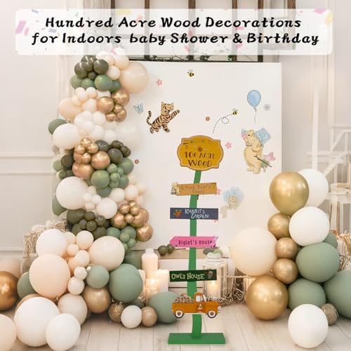 Winnie Baby Shower Decorations | Lighted Wood Baby Shower Standing Signs for Indoor Outdoor Yard Porch Decor | Hundred Acre Wood Birthday Party Decor - Image 7