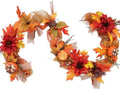 6ft Thick Fall Maple Leaves Garland with Sunflower & Pumpkin by Montekin