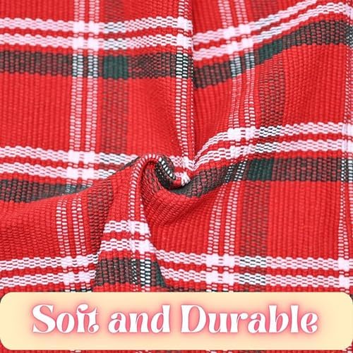 Ckorzen Red Green and White Plaid Rug,3' x 5' Christmas Front Porch Outdoor Rug, Handwoven Cotton Washable Rug for Layered Door Mats, Holiday Entryway and Home Décor - Image 4