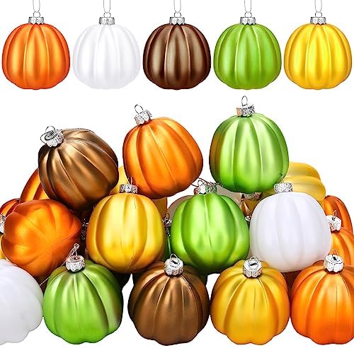 Tigeen 30 Pcs Fall Pumpkin Tree Ornaments Autumn Hanging Decor, Cute by Tigeen