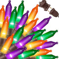 LAMPHOME Super-Bright Extendable Orange Purple and Green halloween Lights Decoration 150Lights 31.9ft UL Certified Mini Bulb String Lights Set for Outdoor Halloween Christmas Tree Garden Holiday Decor by ULL
