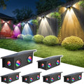 T-SUN Solar Fence Lights, 7 Fixed Colors & Warm White Fence Lights, 6 Pack by T-SUN