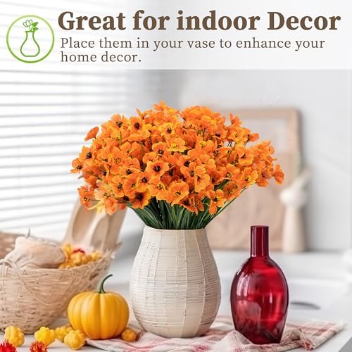 ColoPlay Artificial Mums for Outdoors, 72 Bundles Fake Flowers Fall Decor - Image 5