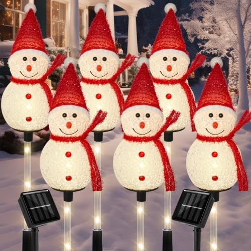 Solar Christmas Snowman Pathway Lights Outdoor Decoration, 6 Pack by TAILERRI
