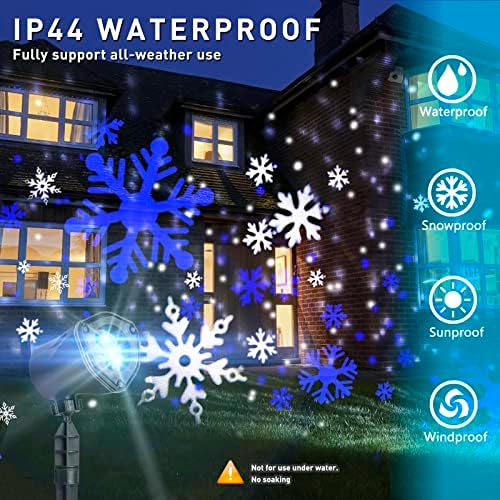 EAMBRITE Christmas Projector Lights LED White Blue Rotating Snowflake Projector Light for Birthday Wedding Theme Party Garden Home Winter Outdoor Indoor Decor - Image 5