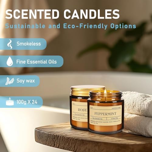 Scented Candle Set 24 Pack (3.05oz Each) - Aromatherapy Candles with Essential Oils, Smokeless Soy Wax Candles in 12 Scents, Gift for Women/Mom, Valentine/Mother's Day/Christmas/Birthday - Image 5