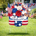 Yookeer 4th of July Decorations Outdoor Metal Patriotic Sign with Stakes by Yookeer