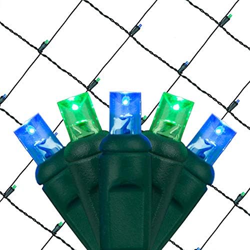 Wintergreen Lighting 100 5mm Blue and Green LED Net Lights, 4 x 6 ft Indoor/Outdoor Commercial Grade Outdoor Christmas Decor for Bushes, Hedges & Holiday Displays - Image 2