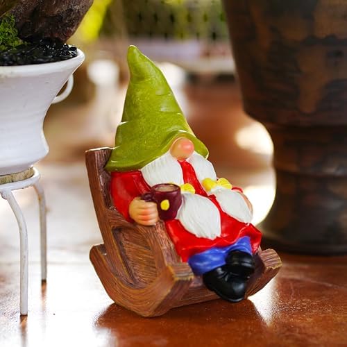 Drinking Coffee Faceless Garden Female Gnome Statue Decoration 6.5" Figurine Ornament for Indoor Outdoor Home Patio Yard Lawn - Image 6